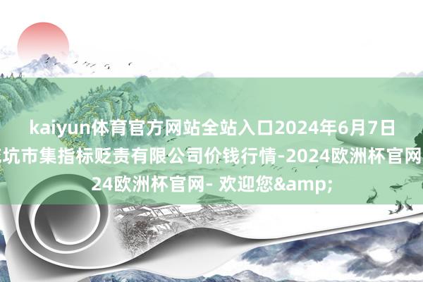 kaiyun体育官方网站全站入口2024年6月7日河北唐山市荷花坑市集指标贬责有限公司价钱行情-2024欧洲杯官网- 欢迎您&