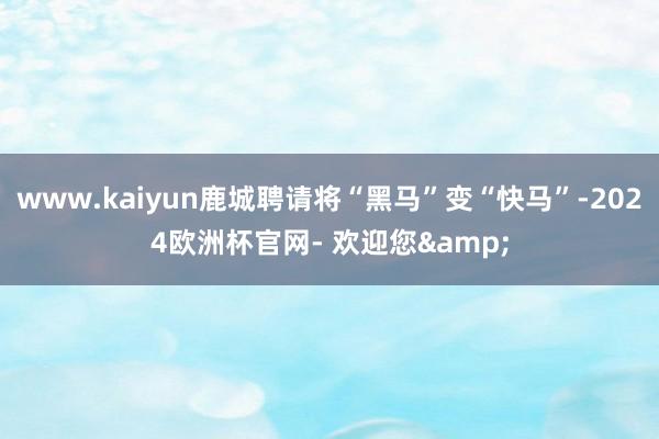 www.kaiyun鹿城聘请将“黑马”变“快马”-2024欧洲杯官网- 欢迎您&